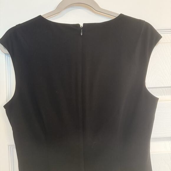 Calvin Klein Cocktail Dress Sz 8 Black LBD Career Ruched Little Black Dress EUC - Picture 8 of 16